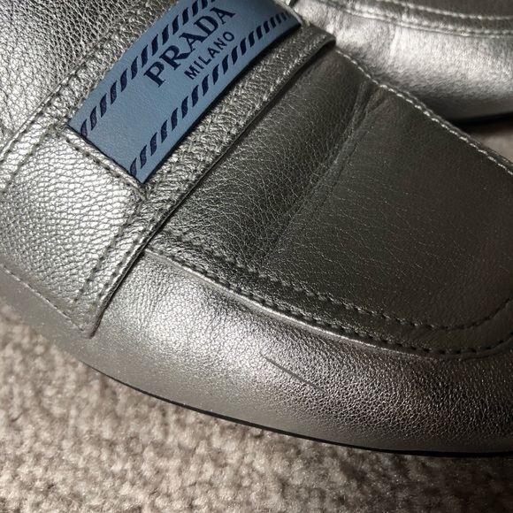 Prada Silver Loafers 37 - Picture 8 of 8